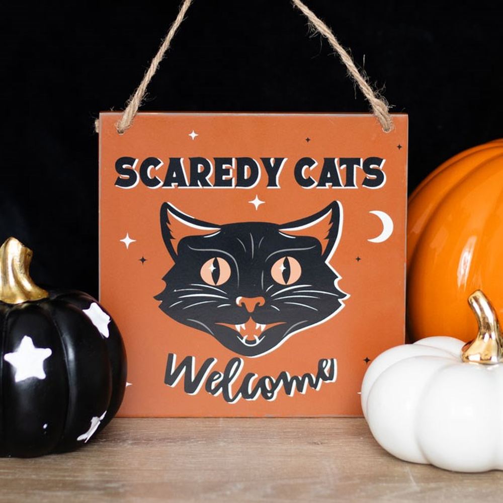 Something Different - Scaredy Cats Welcome Dekoratives Schild - Orange